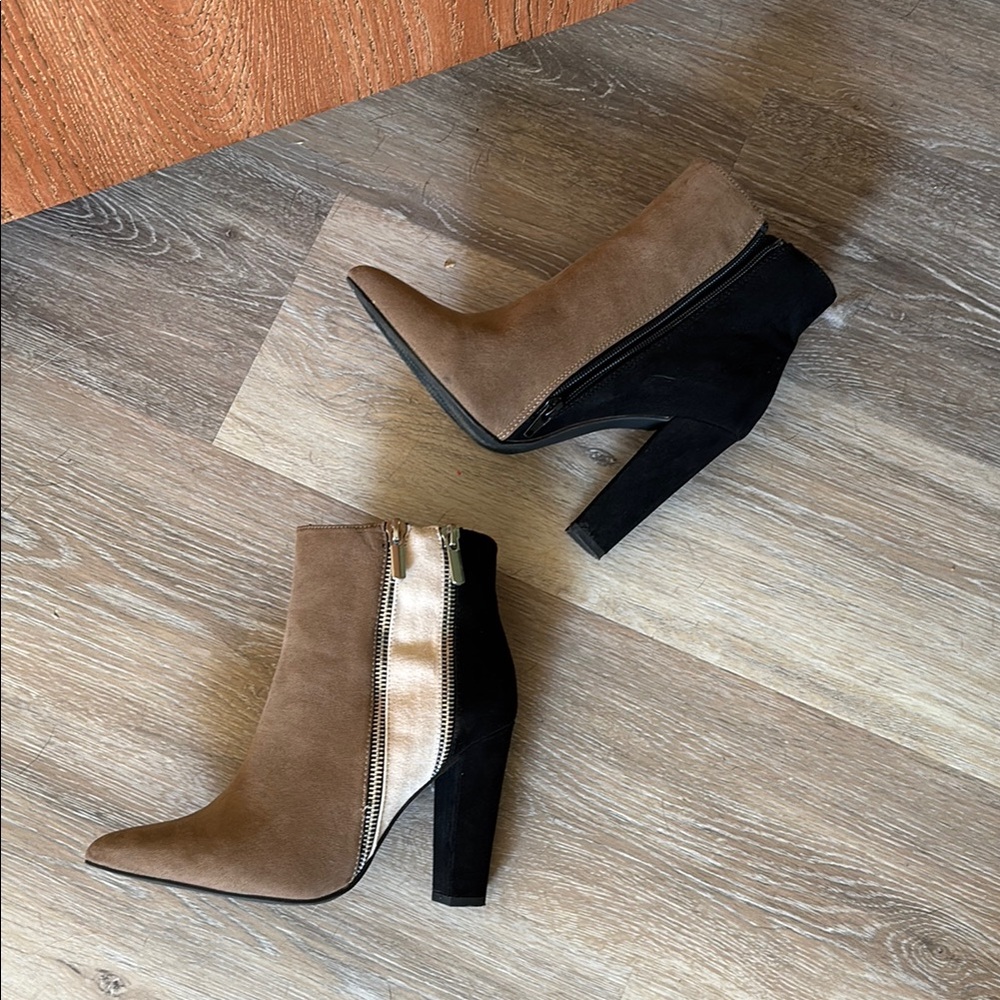 Just Fab boots - color block ankle boots. NEW